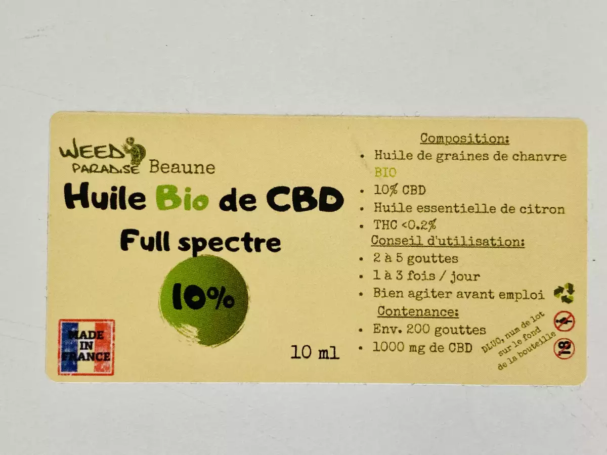 Huile CBD 10% FULL SPECTRE