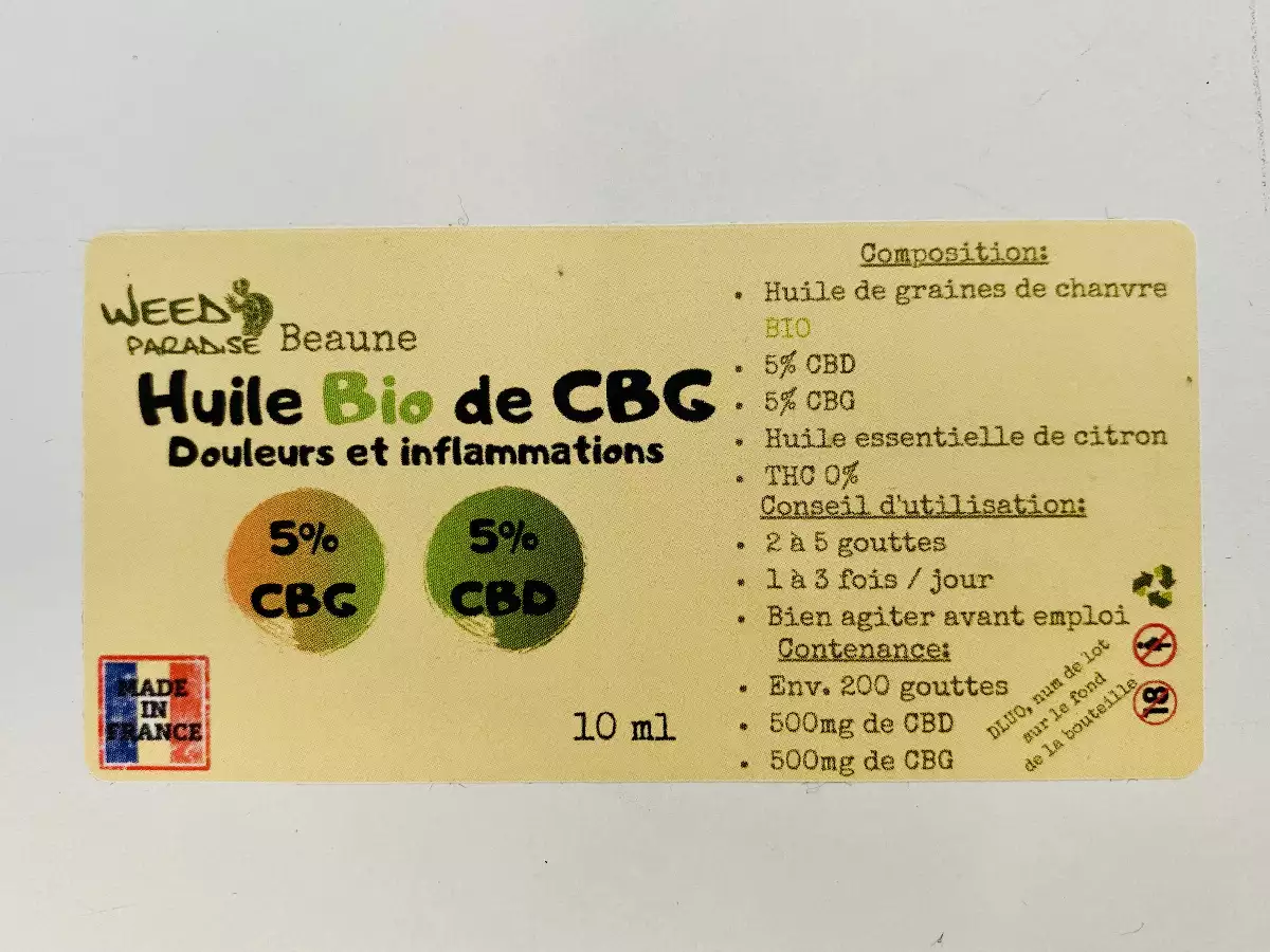 HUILE CBG CBD 5% BROAD SPECTRUM